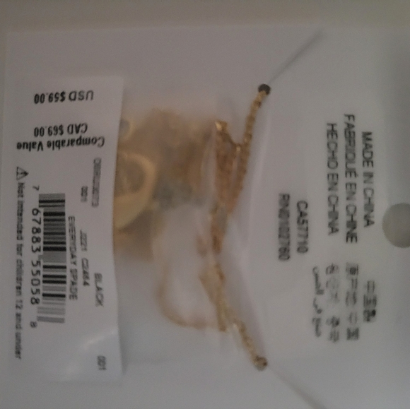 NWT Kate Spade black and gold spade earrings and necklace. - Picture 6 of 6